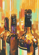Load image into Gallery viewer, Abstract Wine Bottles Painting Wall Art Print