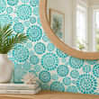Load image into Gallery viewer, Christie Row Blue Geometric Peel and Stick and Traditional Wallpaper
