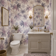 Load image into Gallery viewer, Sabine Purple Abstract Floral Watercolor Peel and Stick and Traditional Wallpaper