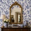 Load image into Gallery viewer, Abberely Mews Victorian Blue Toile Peel and Stick and Traditional Wallpaper