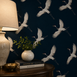 Load image into Gallery viewer, Outwich Street White Cranes Peel and Stick and Traditional Wallpaper