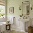 Load image into Gallery viewer, Arlette Green Botanical Victorian Peel and Stick and Traditional Wallpaper