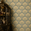 Load image into Gallery viewer, Regent Court Art Deco Geometric Fan Peel and Stick and Traditional Wallpaper