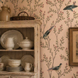 Load image into Gallery viewer, Edie Avenue Pink Bird Chinoiserie Peel and Stick and Traditional Wallpaper