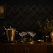 Load image into Gallery viewer, Irwin Isle Black and Gold Art Deco Peel and Stick and Traditional Wallpaper