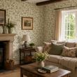 Load image into Gallery viewer, Evie Green Cottage Floral Peel and Stick and Traditional Wallpaper