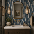 Load image into Gallery viewer, Vincennes Estate Silver and Blue Modern Geometric Peel and Stick and Traditional Wallpaper