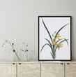 Load image into Gallery viewer, Color Ink Drawing Depicting Orchid With Yellow Flowers And Long Green Fronds