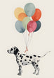 Load image into Gallery viewer, Dalmatian Dog with Watercolor Balloons Wall Art Print