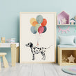 Load image into Gallery viewer, Dalmatian Dog with Watercolor Balloons Wall Art Print