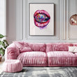 Load image into Gallery viewer, Eclectic Disco Ball Lips Watercolor Wall Art Print