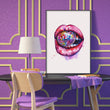 Load image into Gallery viewer, Eclectic Disco Ball Lips Watercolor Wall Art Print