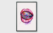 Load image into Gallery viewer, Eclectic Disco Ball Lips Watercolor Wall Art Print