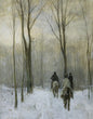 Load image into Gallery viewer, Riders in the Snow in the Haagse Bos, by Anton Mauve, circa 1880