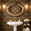 Load image into Gallery viewer, Ritz Plaza Black and Gold Art Deco Peel and Stick and Traditional Wallpaper