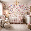 Load image into Gallery viewer, Felicia Pink and Blue Botanical Floral Bird Peel and Stick and Traditional Wallpaper