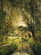 Load image into Gallery viewer, Landscape with a Sunlit Stream, by Charles Francois Daubigny, circa 1877