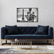 Load image into Gallery viewer, Cherub Statue with Eiffel Tower Photograph Wall Art Print