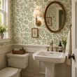 Load image into Gallery viewer, Evie Green Cottage Floral Peel and Stick and Traditional Wallpaper