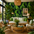 Load image into Gallery viewer, Polquhap Grove Tropical Palms Peel and Stick and Traditional Wallpaper