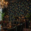 Load image into Gallery viewer, Beatty Mews Black Victorian Peacock Peel and Stick and Traditional Wallpaper