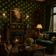 Load image into Gallery viewer, Bee Hive Gold and Green Moody Peel and Stick and Traditional Wallpaper