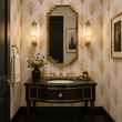 Load image into Gallery viewer, Althea Street Gold Fans Art Deco Peel and Stick and Traditional Wallpaper