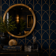 Load image into Gallery viewer, Tyning End Blue and Gold Art Deco Peel and Stick and Traditional Wallpaper
