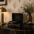 Load image into Gallery viewer, Althea Street Gold Fans Art Deco Peel and Stick and Traditional Wallpaper