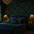 Load image into Gallery viewer, Alyth Gardens Moody Victorian Peacock Peel and Stick and Traditional Wallpaper