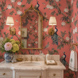 Load image into Gallery viewer, Abingdon Close Victorian Peacock Chinoiserie Peel and Stick and Traditional Wallpaper