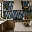Load image into Gallery viewer, Vincennes Estate Silver and Blue Modern Geometric Peel and Stick and Traditional Wallpaper
