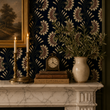 Load image into Gallery viewer, Gretta Dark and Moody Art Deco Floral Peel and Stick and Traditional Wallpaper
