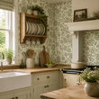 Load image into Gallery viewer, Evie Green Cottage Floral Peel and Stick and Traditional Wallpaper