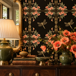 Load image into Gallery viewer, Warwick Gardens Moody Victorian Dragonfly Peel and Stick and Traditional Wallpaper