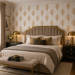 Load image into Gallery viewer, Althea Street Gold Fans Art Deco Peel and Stick and Traditional Wallpaper
