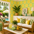 Load image into Gallery viewer, Lemon Squeeze Bold Retro Peel and Stick and Traditional Wallpaper