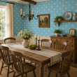 Load image into Gallery viewer, Charity Blue Floral Design with White Daisies Peel and Stick and Traditional Wallpaper
