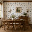 Load image into Gallery viewer, Serina Vintage Blue Floral Cottage Peel and Stick and Traditional Wallpaper
