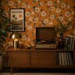 Load image into Gallery viewer, Diana Close Vintage Orange Floral Peel and Stick and Traditional Wallpaper