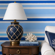 Load image into Gallery viewer, Myrtle Blue Striped Nautical Coastal Peel and Stick and Traditional Wallpaper