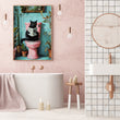 Load image into Gallery viewer, Cat on Toilet Reading the Newspaper Wall Art Print