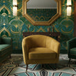 Load image into Gallery viewer, Manerva Blue and Gold Art Nouveau Peel and Stick and Traditional Wallpaper