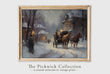 Load image into Gallery viewer, Horse and Carriage Winter Village Scene Wall Art