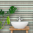 Load image into Gallery viewer, Mariner's Cove Teal and Brown Nautical Striped Wallpaper