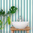 Load image into Gallery viewer, Natalie Blue Teal Striped Wallpaper