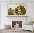 Load image into Gallery viewer, Vintage Dutch Windmill Landscape Painting Wall Art Print