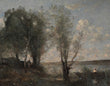 Load image into Gallery viewer, Boatman Among the Reeds, by Jean Baptiste Camille Carot, circa 1865-1870