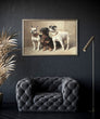 Load image into Gallery viewer, Three Watchful Dogs, by Carl Reichert, circa 1918
