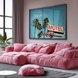 Load image into Gallery viewer, Vintage Tropical Motel and Palm Trees Wall Art Print